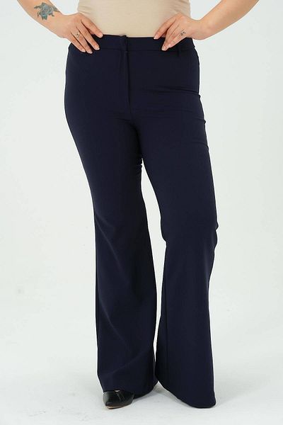 Hanezza Elegant and Comfortable Fit - Plus Size Black and Magenta Women's Spanish Trousers