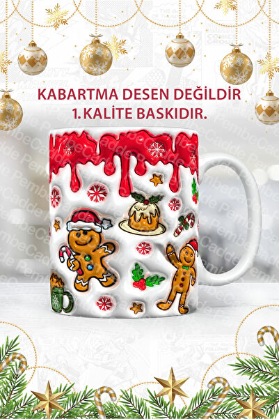 PembeCadde 1. Kalite Baskı Yeni Yıl Noel Yılbaşı ( Kabartma Değildir ) Kupa Bardak Mug Marry Crismistmas