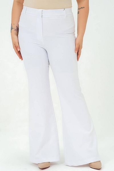 Hanezza Croială elegantă și confortabilă - Pantaloni de damă cu picior spaniol negru și magenta de mărime mare