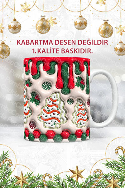 PembeCadde Kabartma Değil 1. Kalite Baskı Yeni Yıl Noel Kupa Bardak Yılbaşı Kupa Bardak Mug Marry Crismistmas