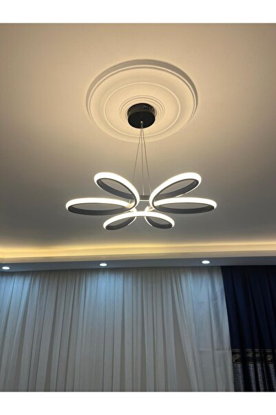 ledchord 3 Renk Papatya Siyah Modern Sarkıt Beyaz - Ğün Işığı - Sarı Salon Mu...