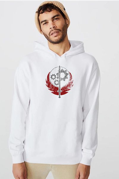 Tshirthane Φούτερ με κουκούλα με κουκούλα 3 ιπτάμενων ανδρών Fallout Worn Appalachian Brotherhood