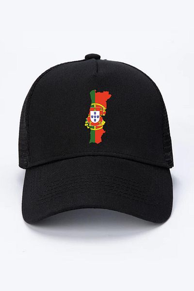 Tshirthane Евро 24 Португалия Черна мрежеста шапка