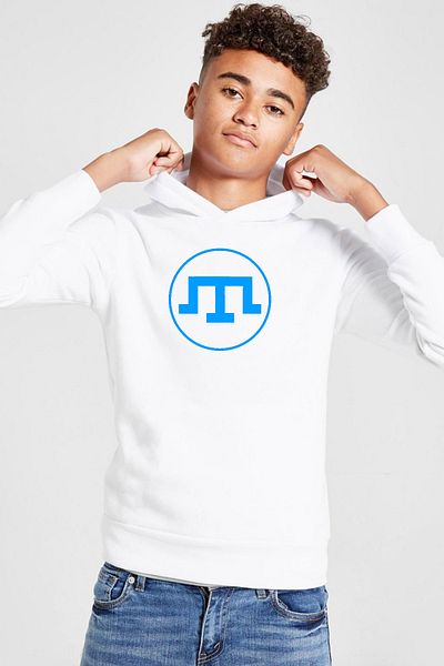 Tshirthane Hanorac cu glugă 3ip pentru copii Crimeea Tatar Tamga alb