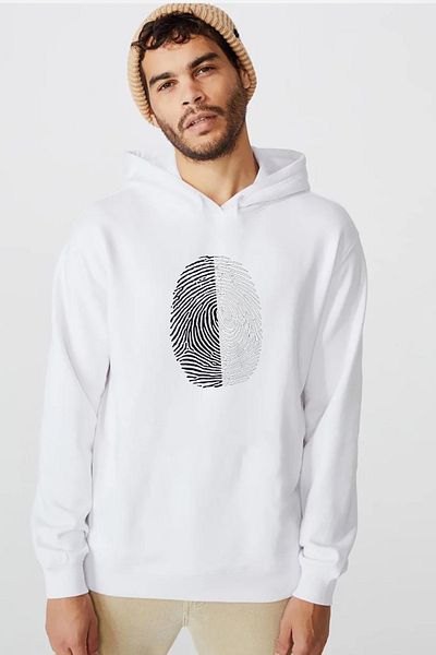 Tshirthane Μαύρο Λευκό Ανδρικό φούτερ με κουκούλα 3 ιπποδρομιών
