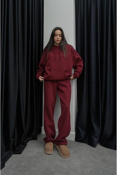 Havoş Burgundy Kangaroo Pocket Tracksuit