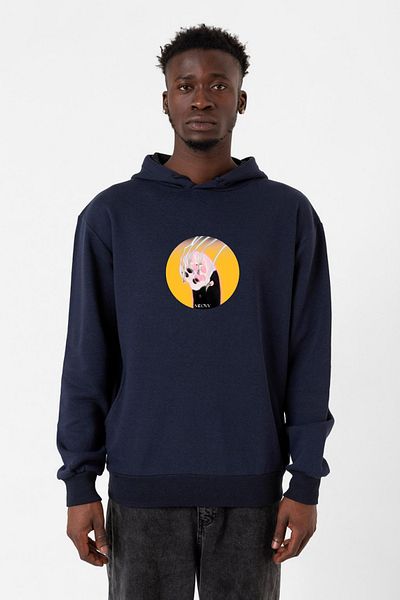 Tshirthane Мъжки суичър с качулка Meovv Meow в тъмносин цвят, 3ip