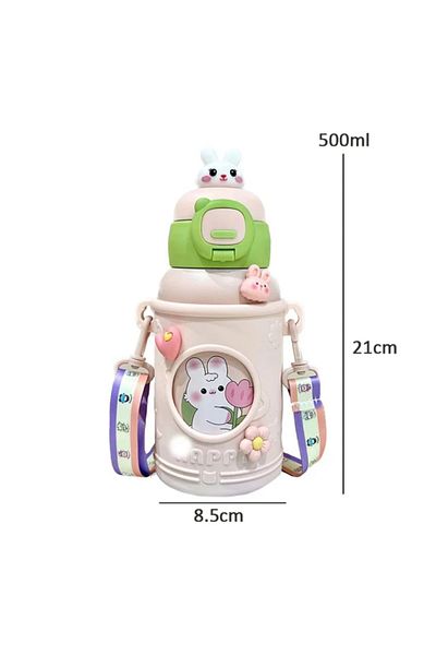 CNSZ Stainless Steel Protected Water Bottle 500ml Children's Thermos 6/12 Thermal Insulated