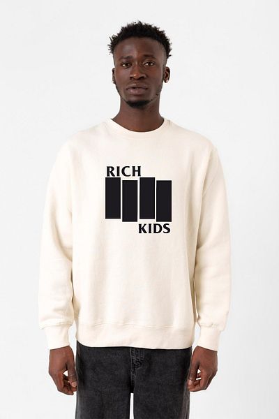 Tshirthane Ανδρικό φούτερ G-Dragon Rich Kids Ecru 2ip