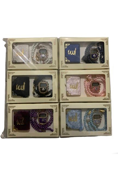 Gün Hediyelik Minik Kur'anı Kerim Zikir Matik İnci Tesbih Seti 6 Adet