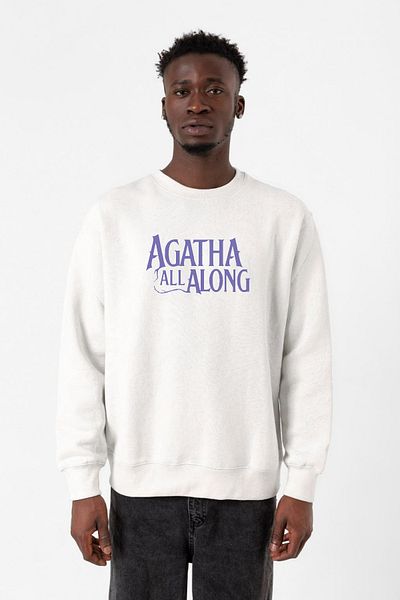 Tshirthane Ανδρικό φούτερ Agatha All Along Lettern White 2ip
