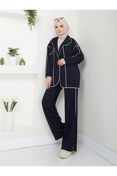 VOLT CLOTHİNG Női Piping Scuba Fabric dzseki nadrágkosztüm