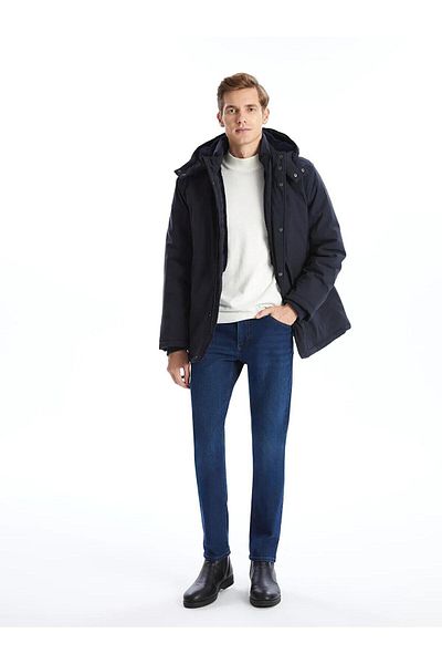 LC Waikiki Ανδρικό παλτό με κουκούλα LCWAIKIKI Classic Standard Fit
