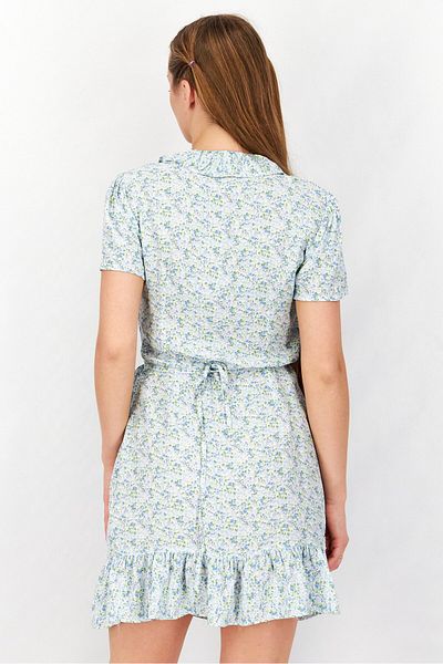 NA-KD Women Floral Print Ware Dress, Blue Combo