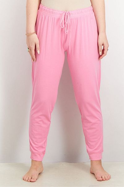 Tchibo Women Drawstring Plain Jersey Pants, Pink