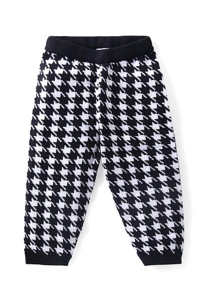 Babyhug Babyhug Full Length Fleece and Woolen Lounge Pant Abstract Design - Black