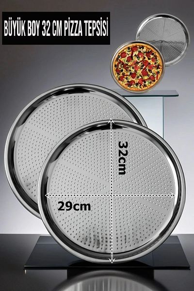 CocoVia Large Size 32cm Perforated Pizza Tray Lahmacun Pita Tray-Fireproof Non-Stick Pizza Tray