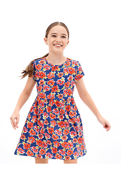 Primo Gino Primo Gino Half Sleeves Frock Floral Print Dress With Digital Prin...