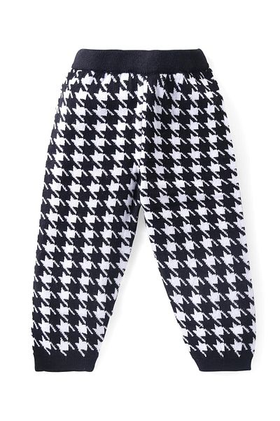 Babyhug Babyhug Full Length Fleece and Woolen Lounge Pant Abstract Design - Black