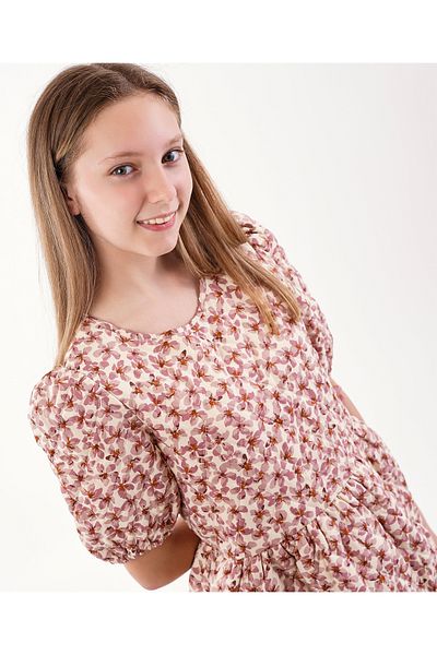 Name it Quilted Floral Print Dress - Nostalgia Rose