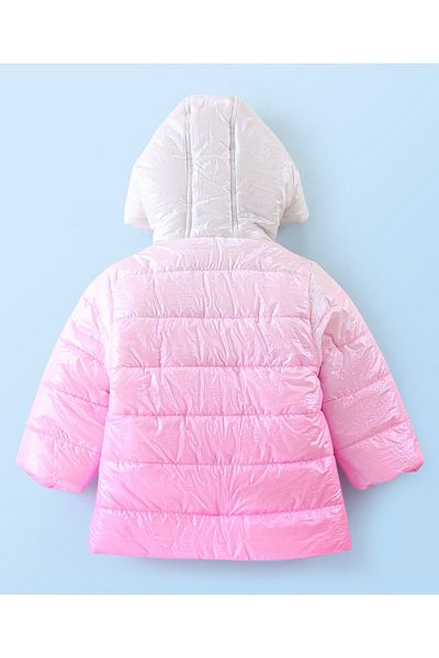 Babyhug Babyhug Woven Full Sleeves Hoodie with Star Badge - Pink
