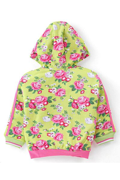 Babyhug Babyhug Cotton Knit Full Sleeve Front Open Cut & Sew Sweat Shirt Pocket Foil -Multicolour