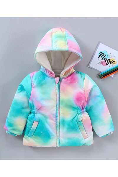 Babyhug Babyhug Polyester Woven Full Sleeves Heavy Winter Jacket All Over Printed - Multicolour