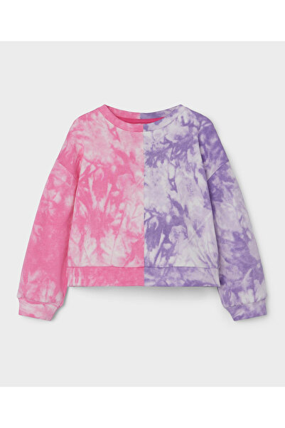 Name it Cropped Tie Dye Sweatshirt - Cyclamen