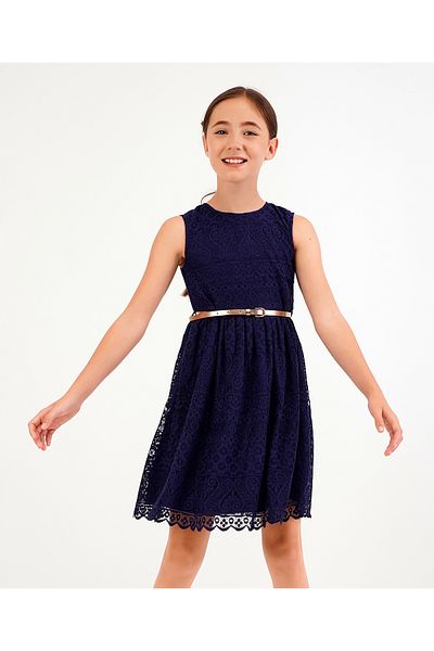 Primo Gino Primo Gino Sleeveless Dress - Navy Blue