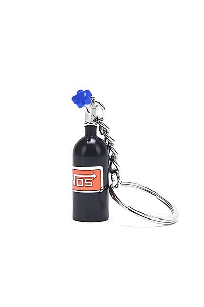 ŞEN AKSESUAR Nos Black Auto Keychain Vehicle Accessory 3D Metal Keychain
