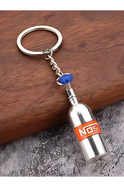 ŞEN AKSESUAR Nos Gray Auto Keychain Vehicle Accessory 3D Metal Keychain