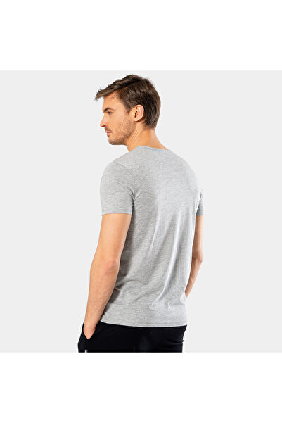 Cacharel 2169 Ανδρικό μπλουζάκι με κοντό μανίκι από βαμβακερό λαιμόκοψη-γκρι