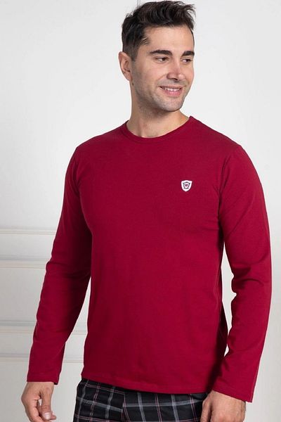 Mecit Pijama Ανδρικό σετ εποχιακό μπλουζάκι και πιτζάμες - Crew λαιμόκοψη, μακρυμάνικο, βαμβάκι και λύκρα