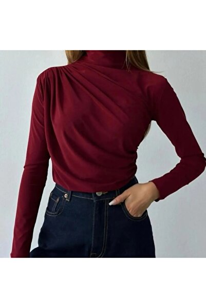 Butik Beyza Gathered Long Sleeve Blouse