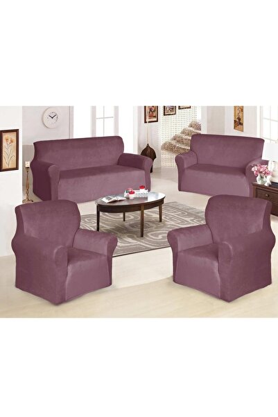 Evory Home Sofa Cover Velvet 4 Pieces Set of 7 Seater (3+2+1+1) Anti Wrinkle ...