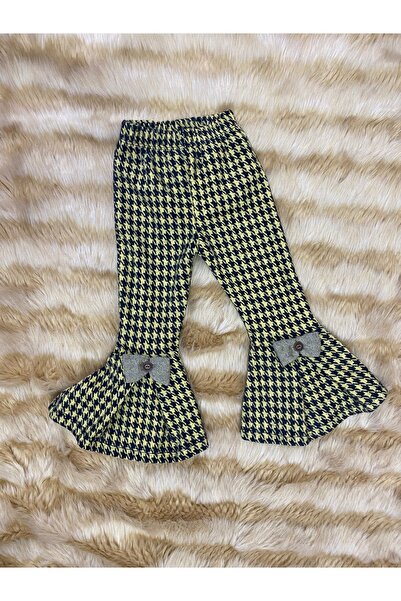 skycott Κοριτσίστικο κολάν με φουσκωτό κολάν κίτρινο μαύρο χρώμα λεπτομέρεια φιόγκου