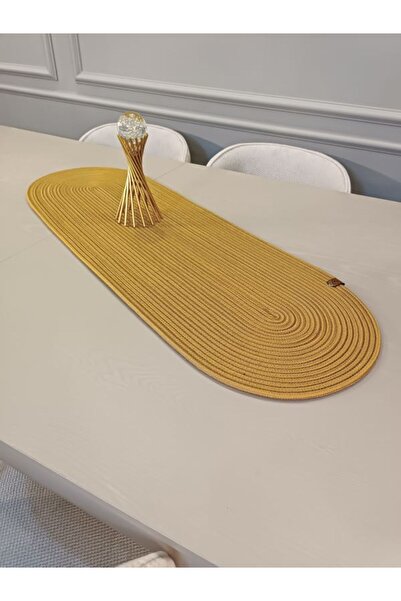 ADES HOME DESİGN Jüt,Gold Runner,Amerikan servisi,Masa örtüsü,Sehpa örtüsü,Dü...