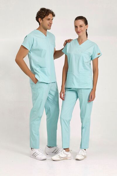 Brl Üniforma Uniformă unisex pentru doctori și asistente, din Lycra verde men...