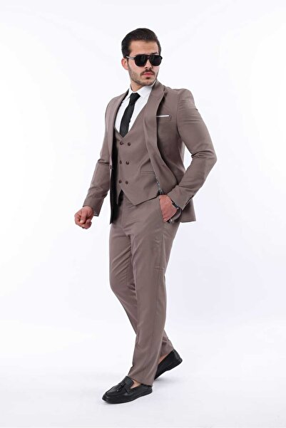 MISTER MR.PAPYON FASHION Erkek Düz Yelekli Takım Elbise
