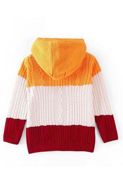 Pine kids سويت شيرت بغطاء للرأس بأكمام طويلة - متعدد الألوان