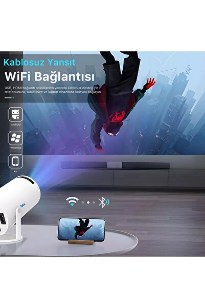 Genel Markalar Vega Android Projeksiyon Cihazı Hd 1280×720 4k Desteği 170 Ansı Lümen Wifi Bluetooth Mini Akıllı