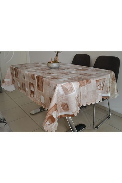 Behçetin Tekstil PVC покривка за маса с фибри, устойчива на петна, която може да се пере