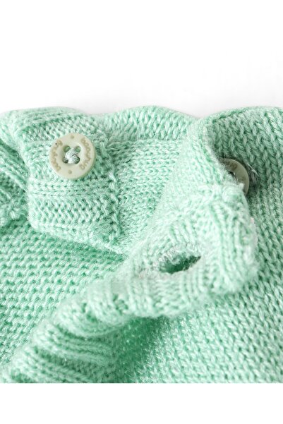 Babyhug Babyhug Knitted Full Sleeves Sweater with Sequin Dragonfly Detailing - Mint