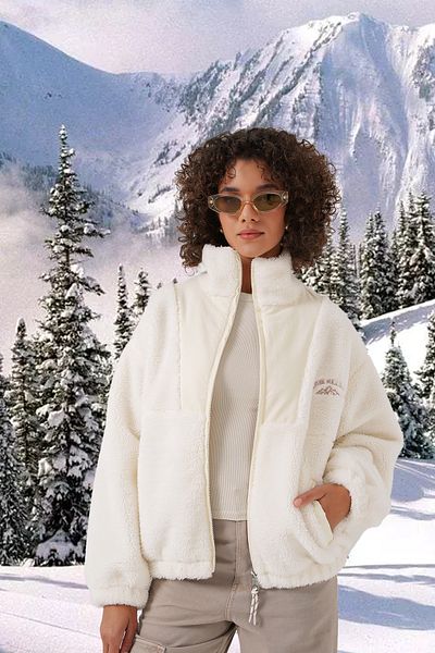 Bigdart 5194 Modell Damen-Plüschmanteljacke in Ecru