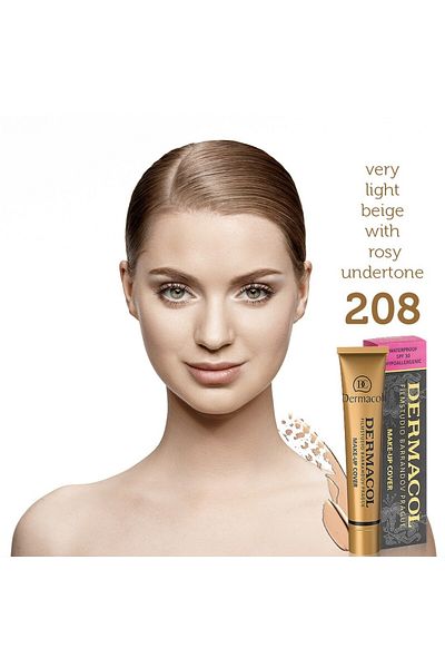 Dermacol Make Up Cover Foundation-208 Long Lasting, Waterproof, Full Concealer Liquid Foundation