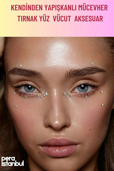 Pera İstanbul Kendinden Yapışkanlı Sticker Mücevher 100 Adet Işıltılı Tırnak ...
