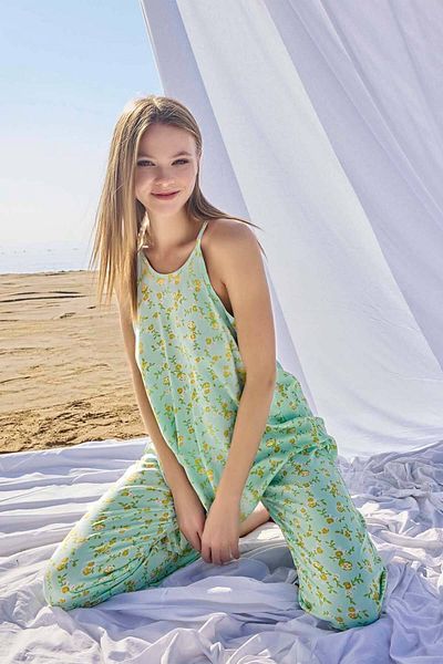 Aydoğan Aydoğan Women's Rope Strap Pajamas Set - Floral Print Viscose Lodos Store