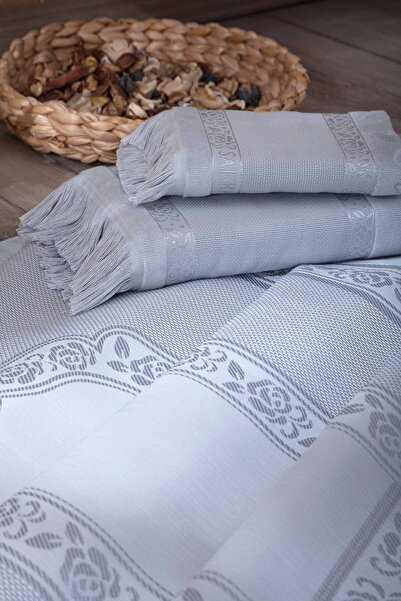 sarra Набір з 4-х наволочок з бахромою - сірий