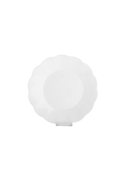 Dania Arcopal White Round Wavy Flat Dinner Plate Set 6 Pieces 25cm