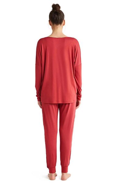 Catherine's Catherines Fabric Textured Cycling Collar Long Sleeve Women's Pjamas Suit